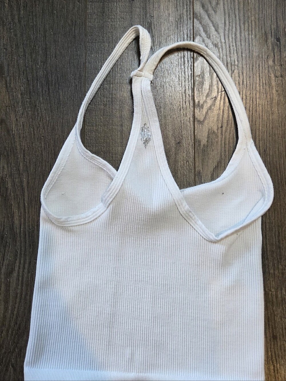 Free People White Ribbed Tank Bralette